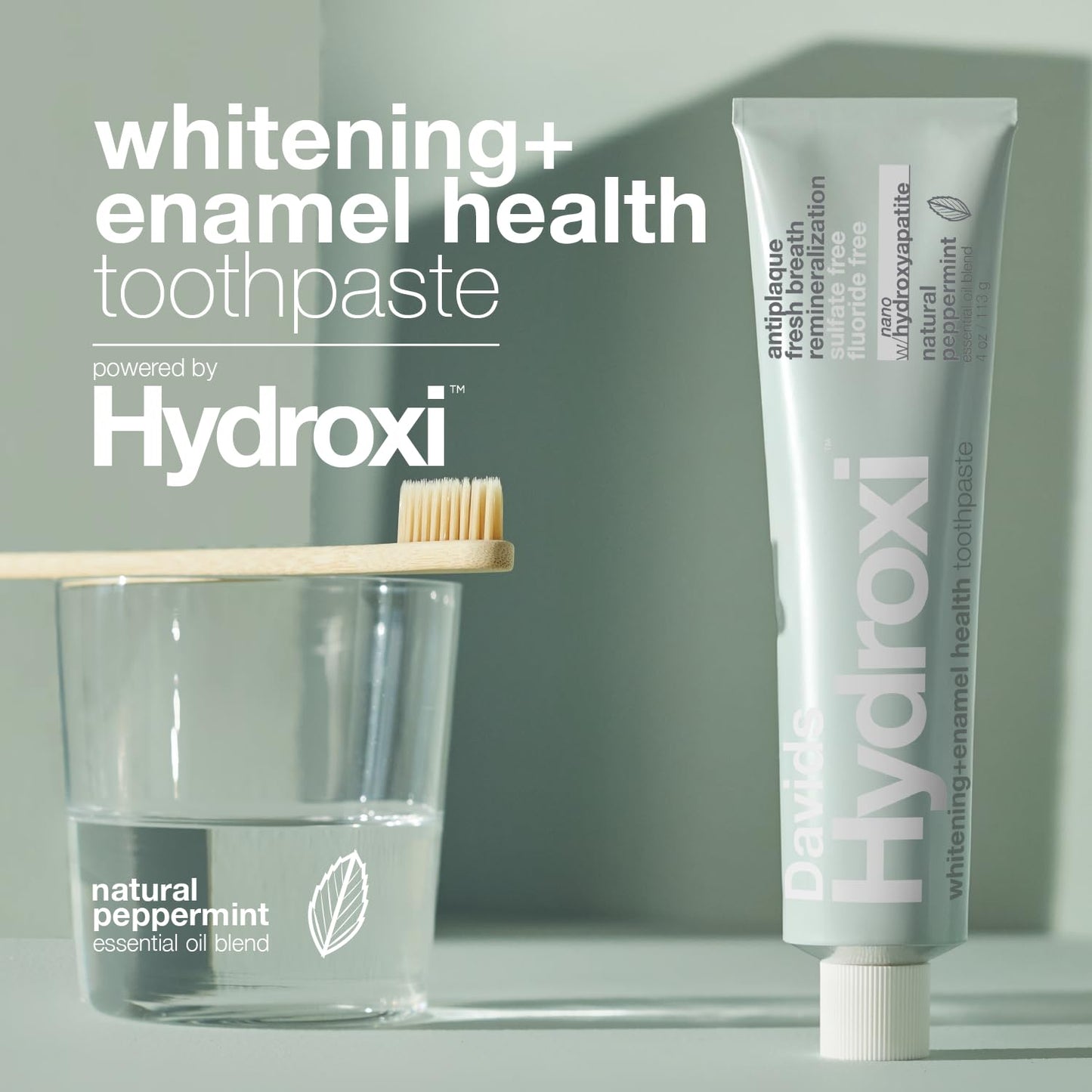 Davids Hydroxi Fluoride Free Nano Hydroxyapatite Toothpaste – Whitening, Enamel Remineralizing, SLS Free, Fresh Mint, 4 oz (3 Pack) Made in USA