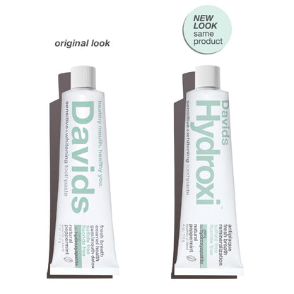 Davids Hydroxi Nano Hydroxyapatite Toothpaste - Fluoride Free, Whitening, Sensitive Relief, SLS Free, Made in USA (3 Pack)
