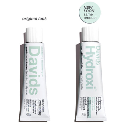 Davids Nano Hydroxyapatite Toothpaste – Fluoride Free, Travel Size 1.75oz, Sensitive Relief | Made in USA