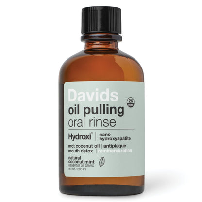 Davids Nano Hydroxyapatite Oil Pulling Mouthwash – 9 oz, Mint, MCT Coconut Oil