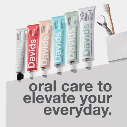 Davids Fluoride Free Toothpaste – Peppermint, 5.25oz | Teeth Whitening, Antiplaque, SLS-Free, Enamel Health | EWG Verified