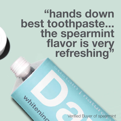 Davids Fluoride Free Toothpaste | Spearmint, SLS-Free, Whitening & Antiplaque | 5.25oz | Made in USA | EWG Verified