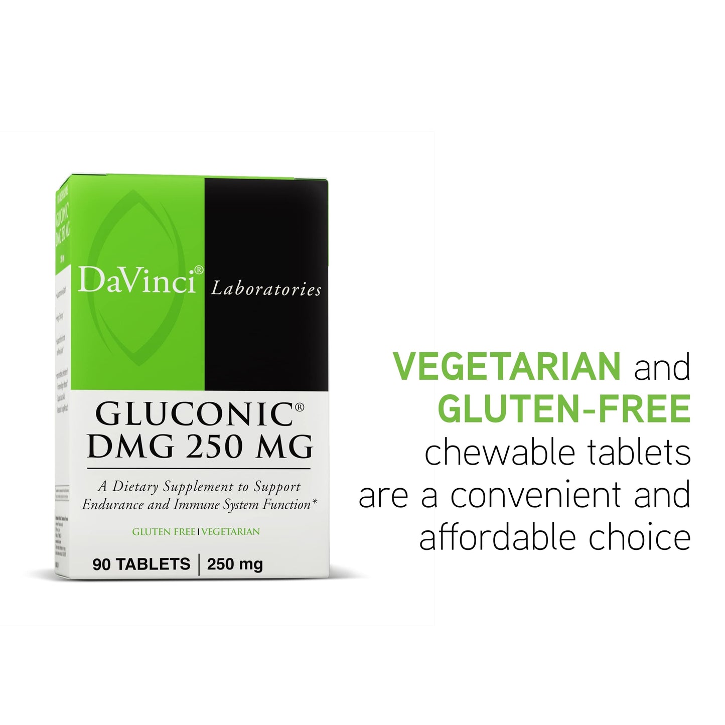 DAVINCI Gluconic DMG 250mg - Immune, Heart & Brain Support - 90 Chewables