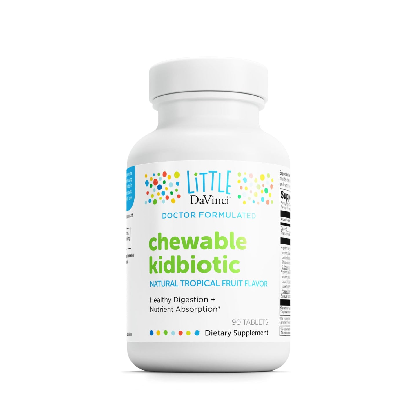 Kidbiotic Chewables for Kids – Probiotics, Enzymes & Immunity | Tropical Fruit (90 Tabs)