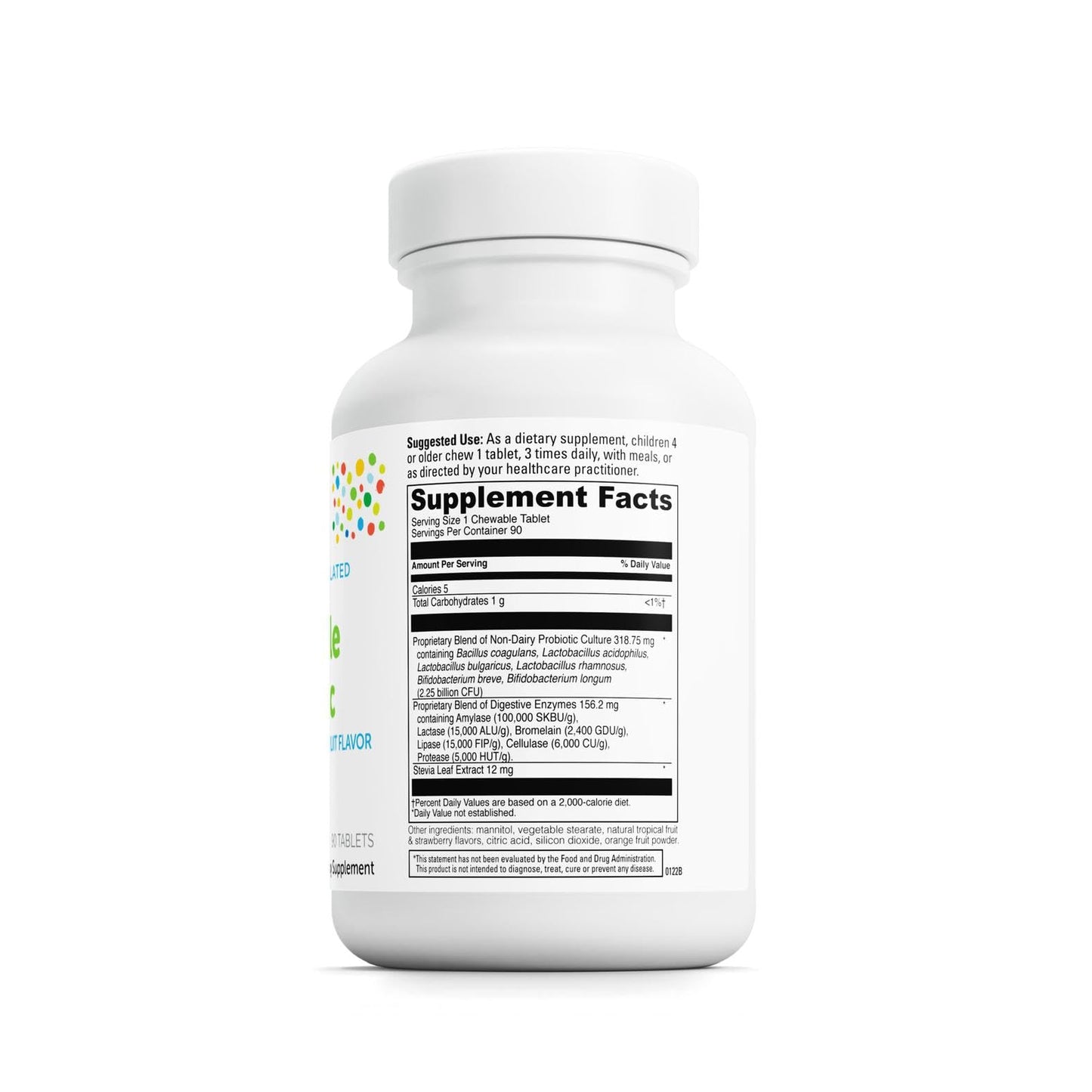Kidbiotic Chewables for Kids – Probiotics, Enzymes & Immunity | Tropical Fruit (90 Tabs)