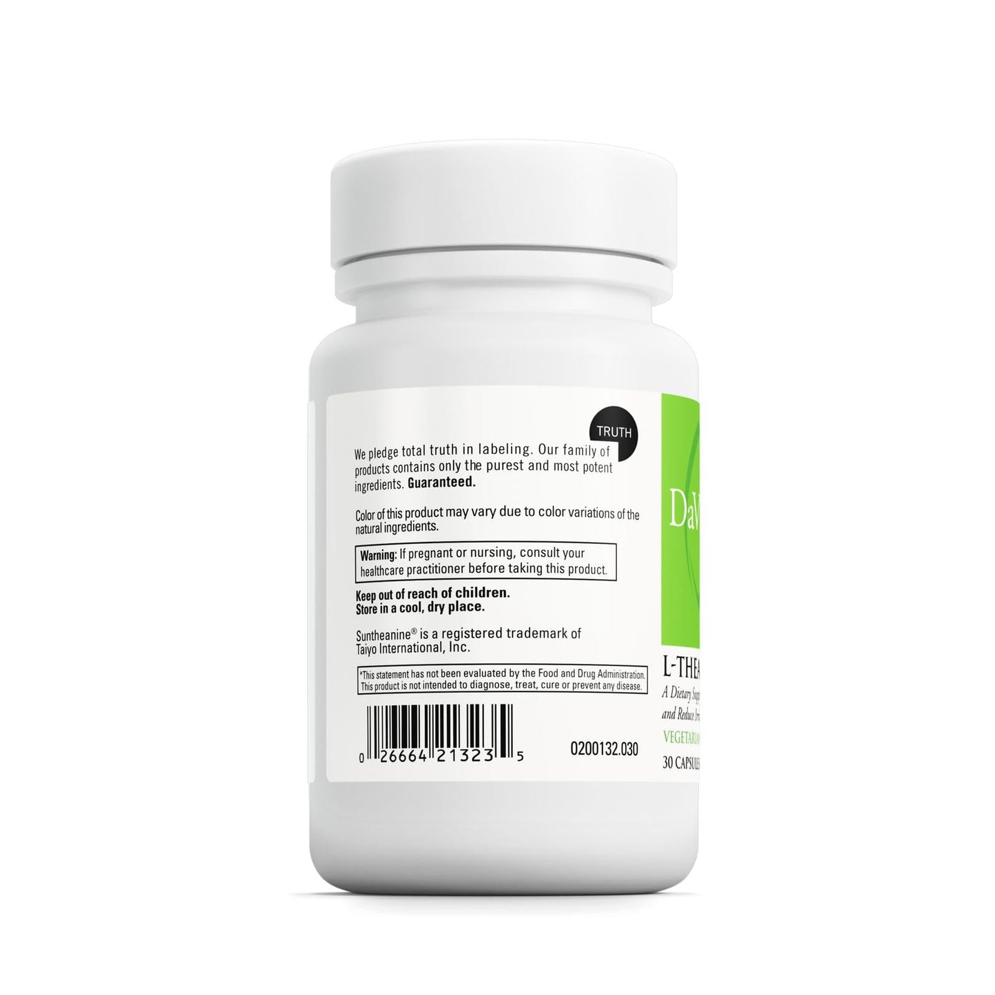 DAVINCI Labs L-Theanine 200 mg | 30 Vegetarian Capsules | Focus & Calm