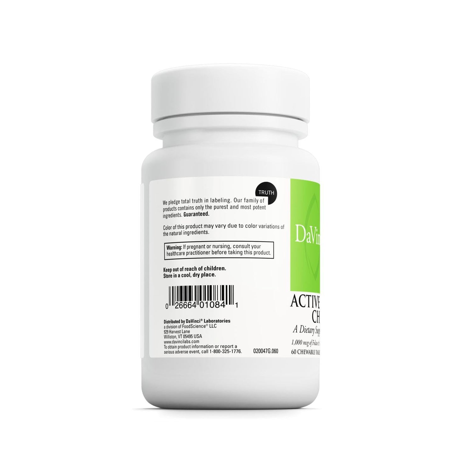 DAVINCI Labs Active Folate B12 Chewable – Heart Health & Immune Support