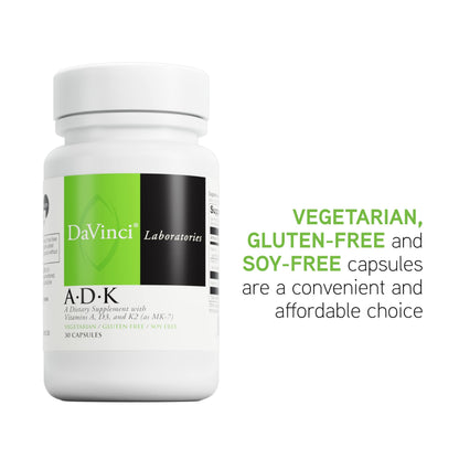 DAVINCI Labs ADK – Bone, Heart & Immune Support, Vitamin A D3 K2 MK-7