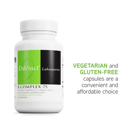 DAVINCI Labs B Complex-75 – Supports Relaxation and Proper Nerve Function (60 Capsules)