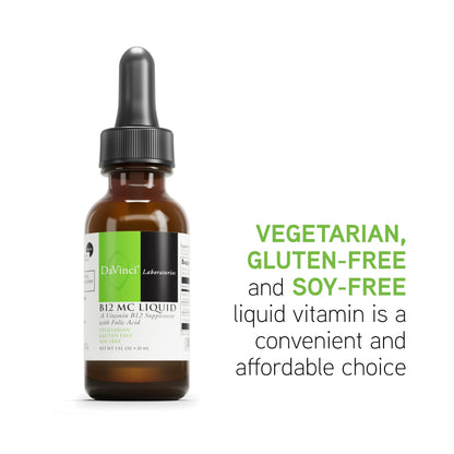 DaVinci Labs B-12 MC Liquid | Vitamin B6, B12 & Folate for Energy and Heart Health (30 ml)