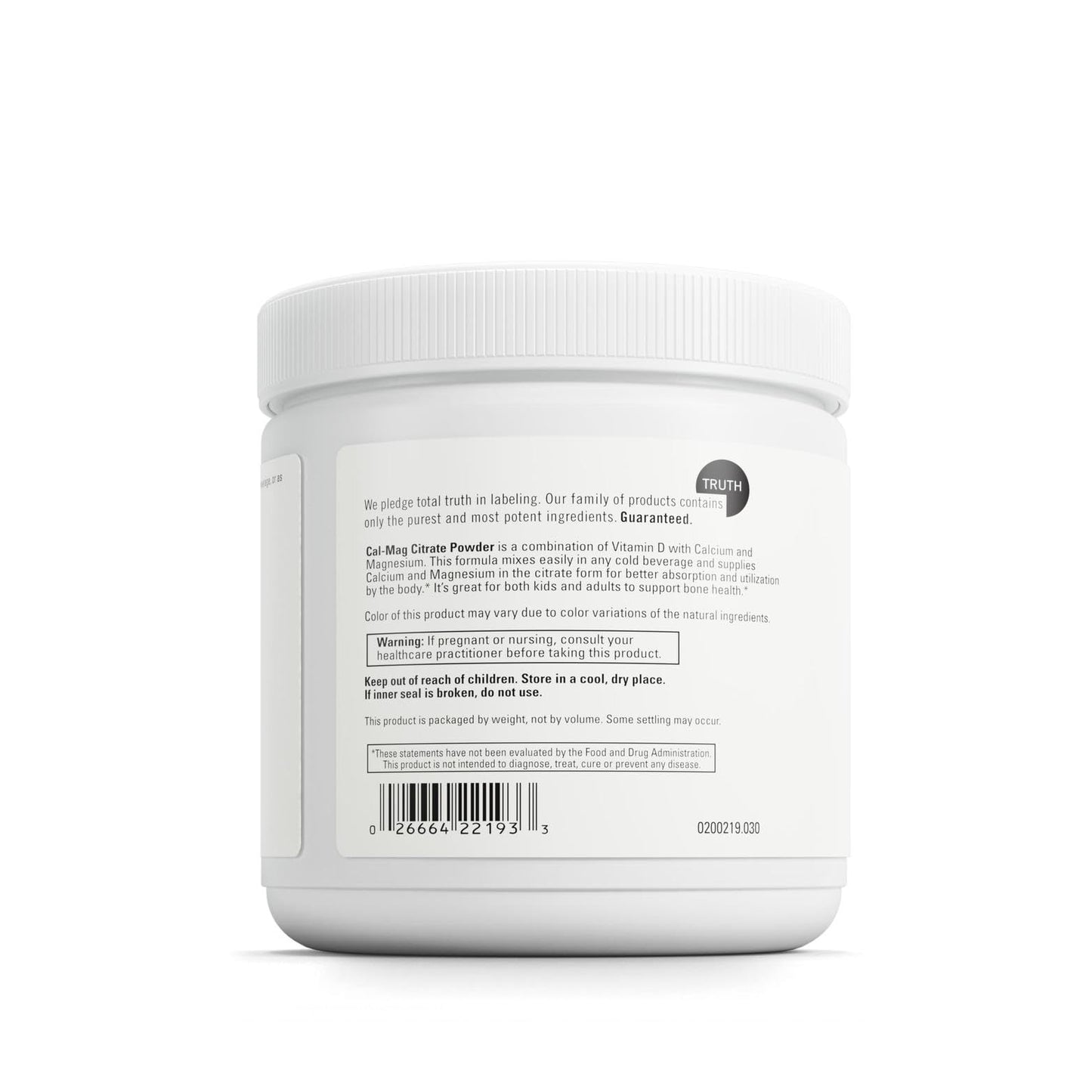 DAVINCI Labs Cal-Mag Citrate Powder - Bone Health Support | Vegetarian & Gluten-Free | 30 Servings