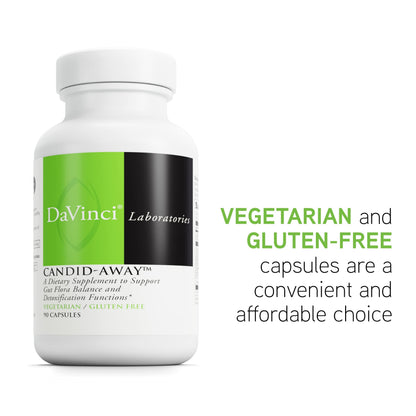 DAVINCI Labs Candid-Away - Digestive Gut Health Support, Immune System Support with Digestive Enzymes, Calcium, Magnesium & More* - 90 Vegetarian Capsules (30 Servings)