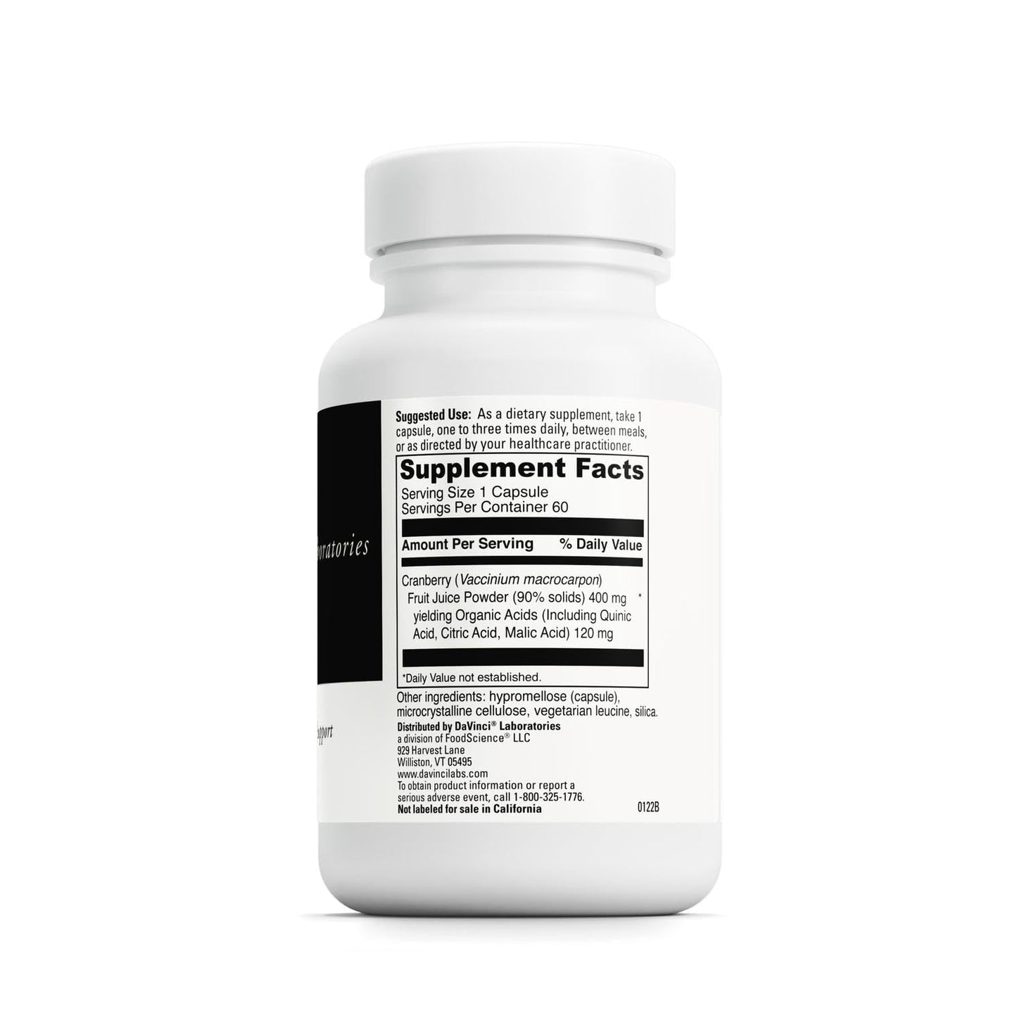 DAVINCI Labs Cranberry - Urinary Tract Health Support* - 60 Capsules | Vegetarian & Gluten-Free
