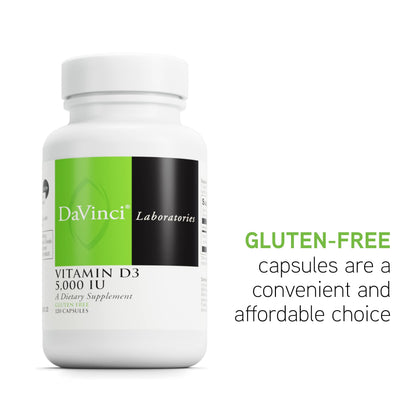 DAVINCI Labs Vitamin D3 5000 IU – 120 Caps | Gluten Free