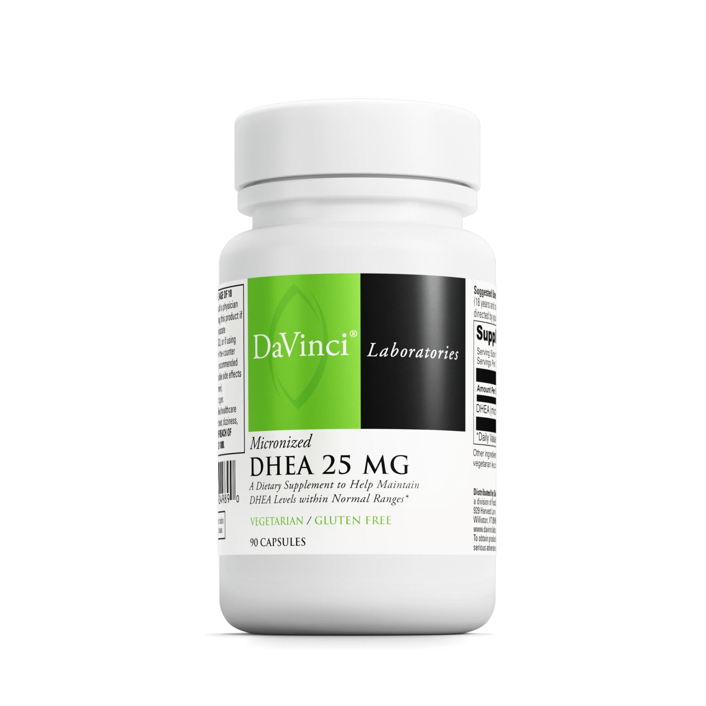 DAVINCI Labs Micronized DHEA 25 mg - Immune, Thyroid & Hormone Support | Gluten Free, 90 Veg Capsules