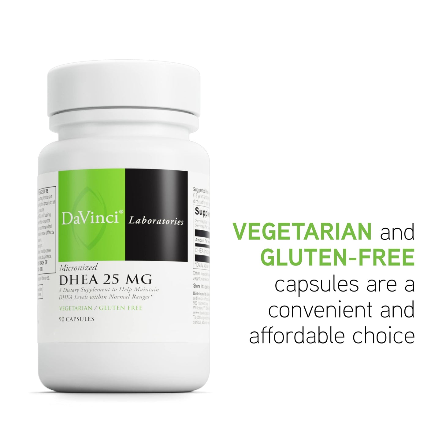 DAVINCI Labs Micronized DHEA 25 mg - Immune, Thyroid & Hormone Support | Gluten Free, 90 Veg Capsules