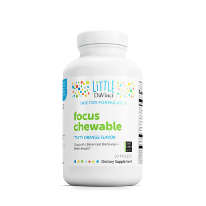 DAVINCI Labs Focus Chewable – Kid Focus, Brain & Immune Health (Orange, Sugar-Free, 90 Tablets)