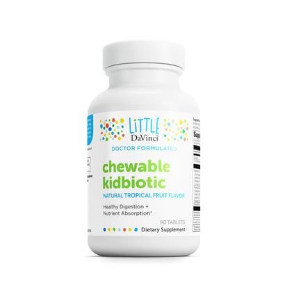 Kidbiotic Chewables for Kids – Probiotics, Enzymes & Immunity | Tropical Fruit (90 Tabs)