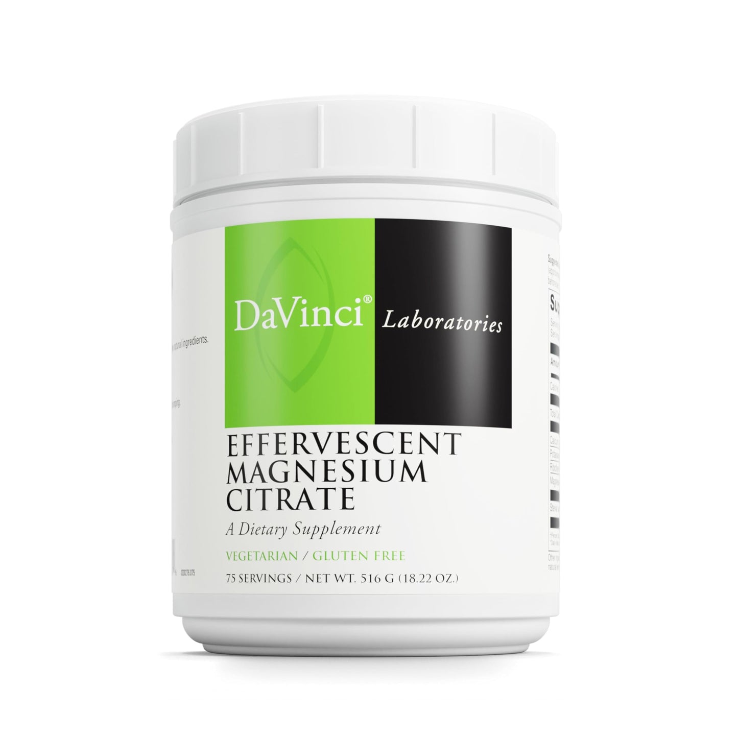 DaVinci Labs Effervescent Magnesium Citrate - 75 Servings (18.22 oz) - Lemon-Lime