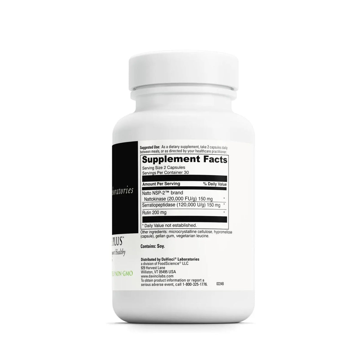 DAVINCI Labs Nattokinase Plus — High-Potency Nattokinase + Antioxidant Support for Circulation | Gluten Free, 60 Veg Capsules BritishVita | Premium UK Vitamins & Wellness Supplements