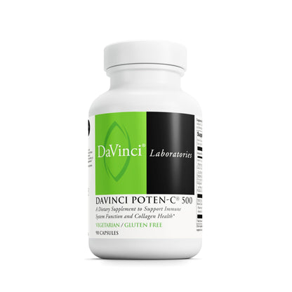 DAVINCI Labs Poten-C 500 – Immune Support & Collagen Health Vitamin C Supplement | Vegetarian & Gluten-Free | 90 Tablets