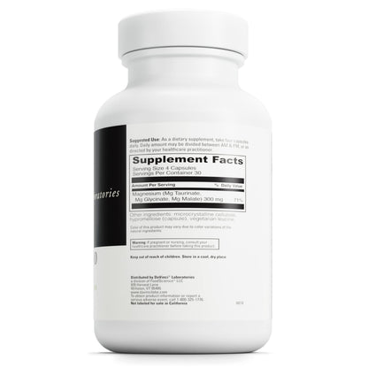 DAVINCI Tri-Mag 300: Triple Magnesium Glycinate, Taurate & Malate for Sleep & Nerve Support (120 Capsules)