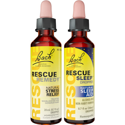 Day & Night Dropper Bundle — Bach Rescue Remedy & Rescue Sleep (2x20mL)