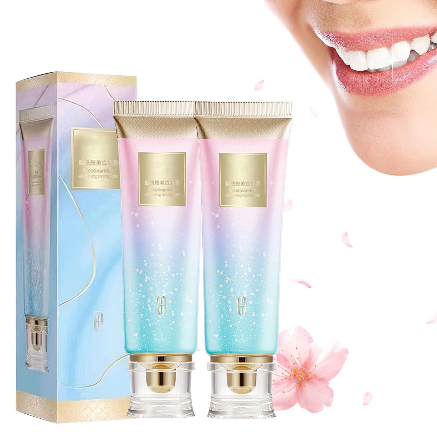 Dazzle White 2Pcs Niacinamide Whitening Toothpaste | Fresh Breath & Stain Removal