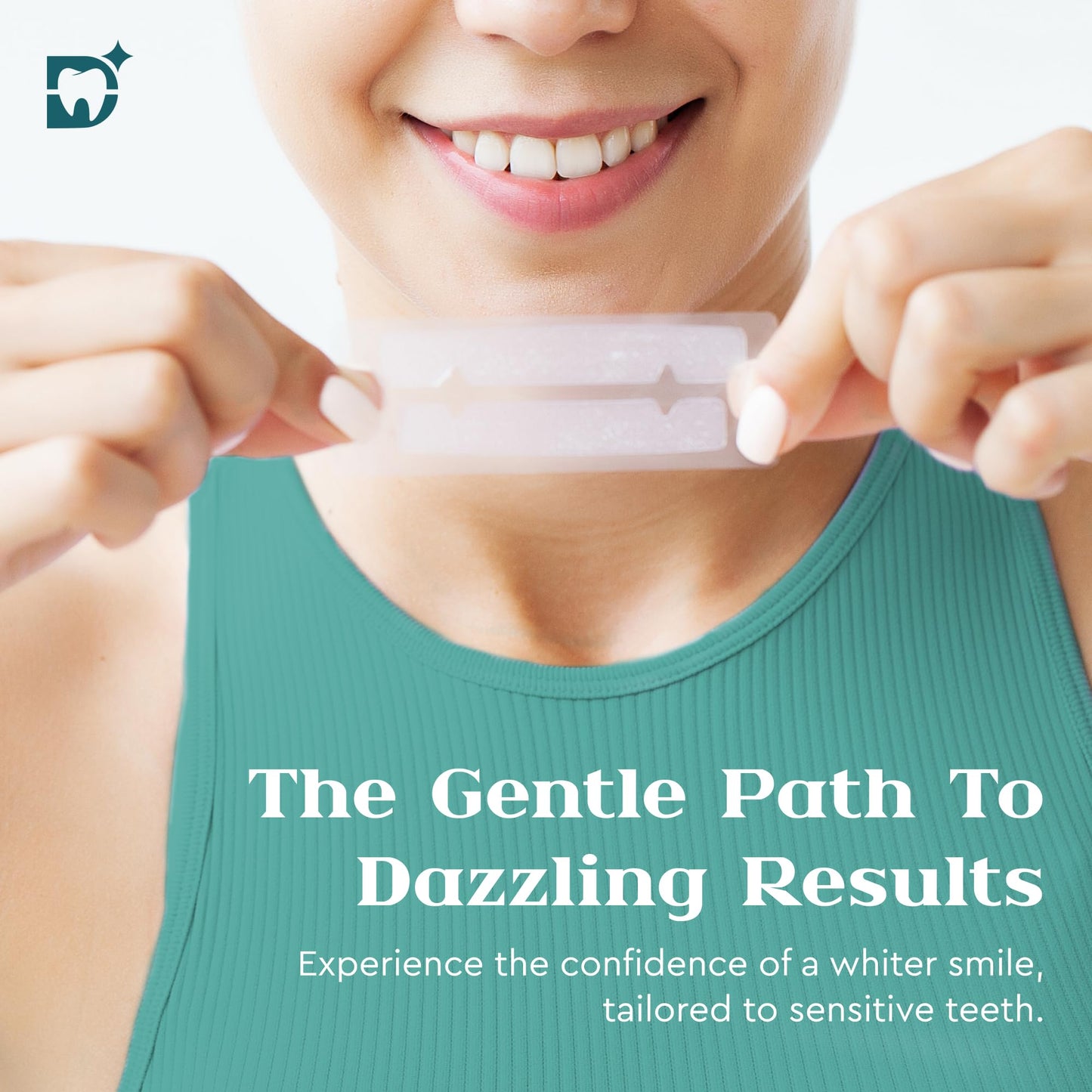 DazzleLabs Gentle Teeth Whitening Strips - 20 Pack, Mint, 6% Hydrogen Peroxide