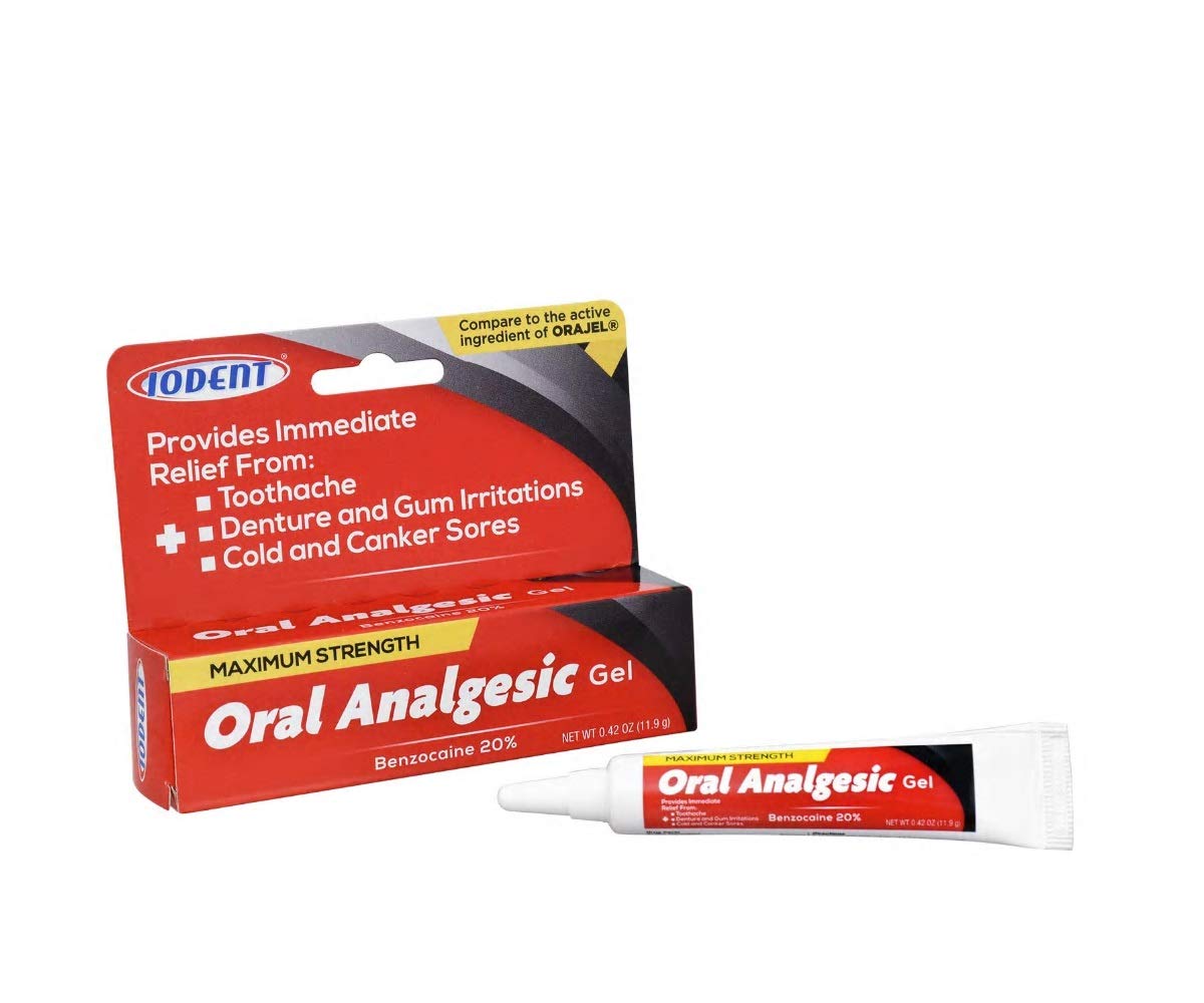 DDI Iodent Oral Analgesic Gel – Max Strength, Alcohol-Free, Unflavored | 0.42 oz, 24 Count