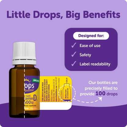 Ddrops Kids Booster 600IU | Daily Vitamin D for Kids – Strong Bones & Immunity