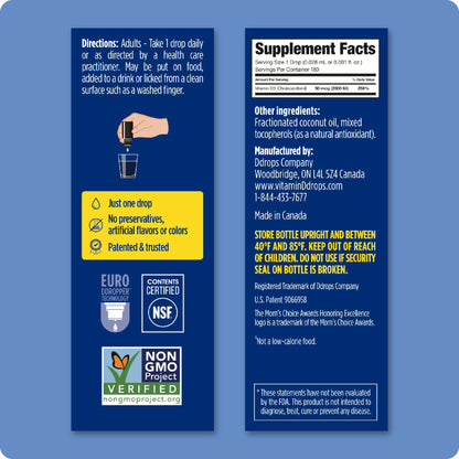 Ddrops Adults 2000IU 180 Drops – Liquid Vitamin D3 Supplement