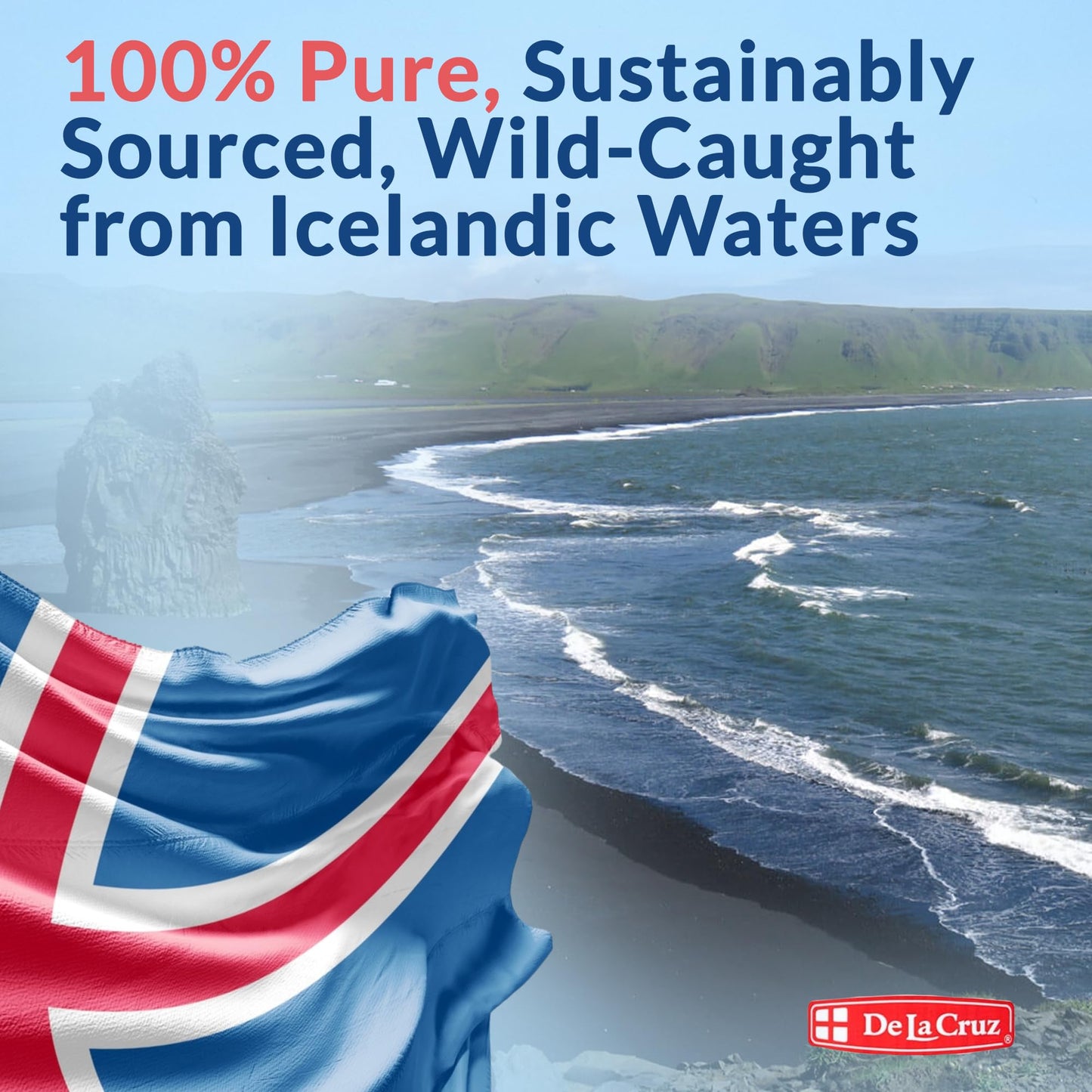 De La Cruz Cod Liver Oil Liquid – Pure Wild-Caught Icelandic Fish Oil 4 FL OZ (118 mL)