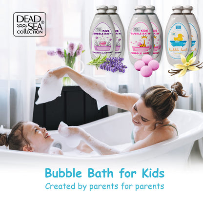 Dead Sea Collection Bubble Bath for Kids with Vanilla – 2 x 33.8 fl oz (67.6 fl oz) – Cleansing & Moisturizing Bubbles