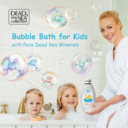 Dead Sea Collection Bubble Bath for Kids with Vanilla – 2 x 33.8 fl oz (67.6 fl oz) – Cleansing & Moisturizing Bubbles