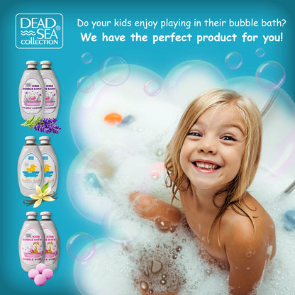 Dead Sea Collection Bubble Bath for Kids with Vanilla – 2 x 33.8 fl oz (67.6 fl oz) – Cleansing & Moisturizing Bubbles