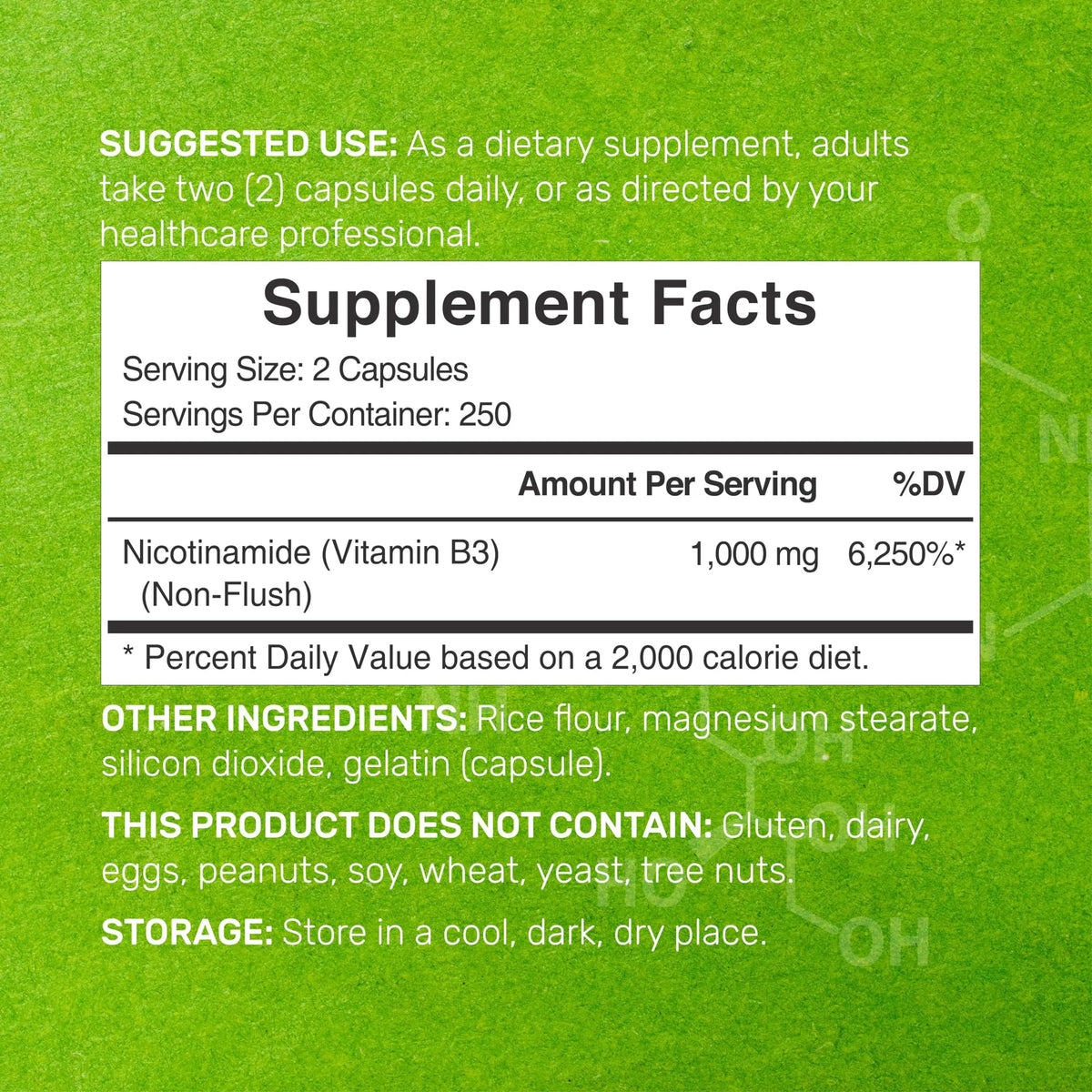 DEAL SUPPLEMENT Vitamin B3 Nicotinamide 1,000mg – 500 Capsules, Flush Free, Non-GMO BritishVita | Premium UK Vitamins & Wellness Supplements
