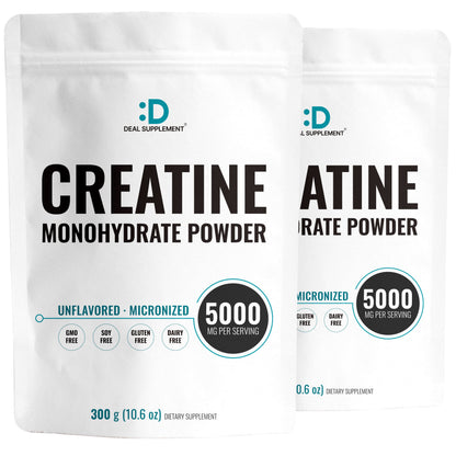 Deal Supplement Instant Creatine Monohydrate Powder | 120 Servings (2 Pack) – Micronized, Unflavored
