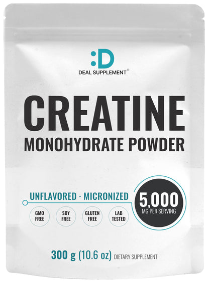 Deal Supplement Creatine Monohydrate Powder – 60 Servings, Unflavored, Micronized
