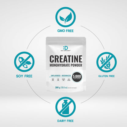Deal Supplement Creatine Monohydrate Powder – 60 Servings, Unflavored, Micronized