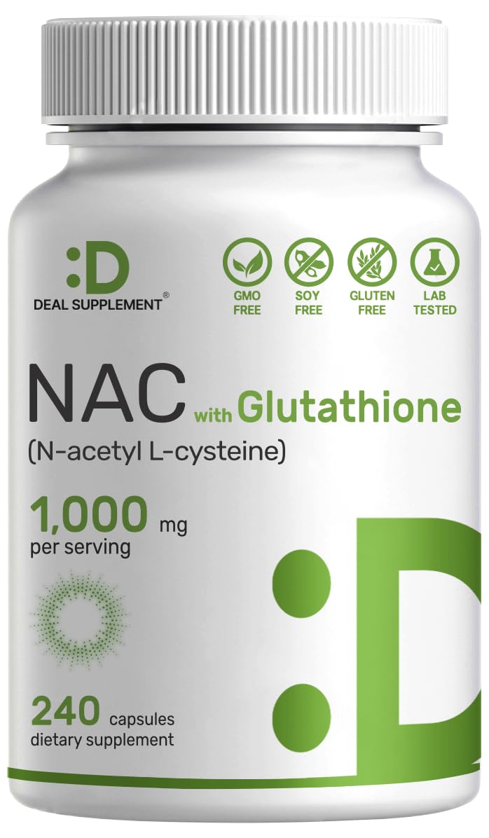 DEAL NAC 1000mg – 240 Capsules for Immune, Liver & Lung Health