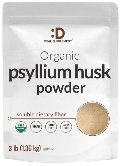 DEAL SUPPLEMENT Organic Psyllium Husk Powder 3lbs | Gut Health & Digestive Fiber