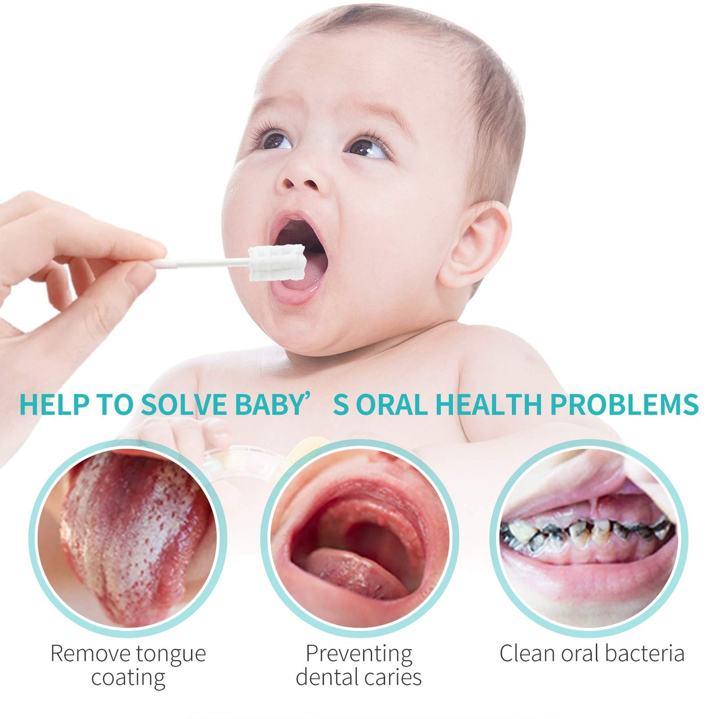 Dearlomum Baby Tongue Cleaner – Newborn Toothbrush, 96Pcs Disposable Infant Toothbrushes, 0-36 Months