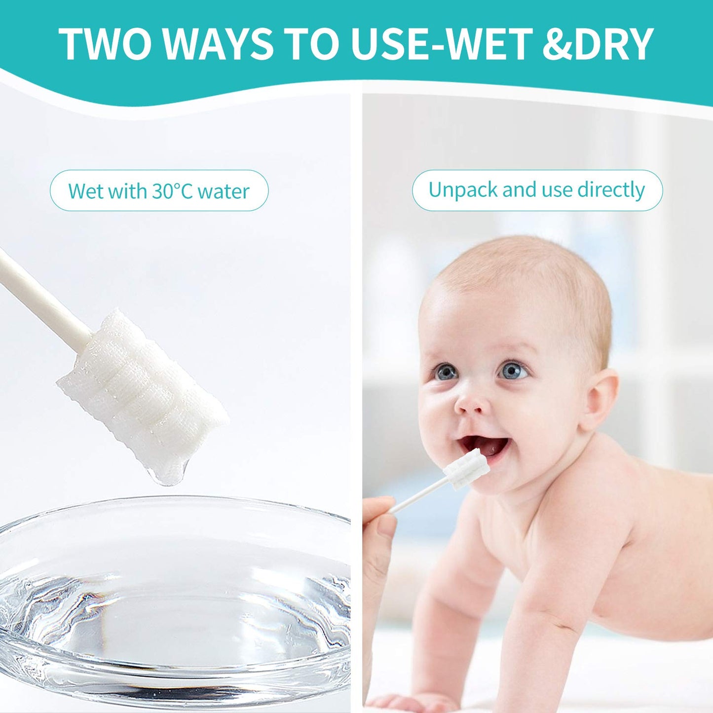 Dearlomum Baby Tongue Cleaner – Newborn Toothbrush, 96Pcs Disposable Infant Toothbrushes, 0-36 Months