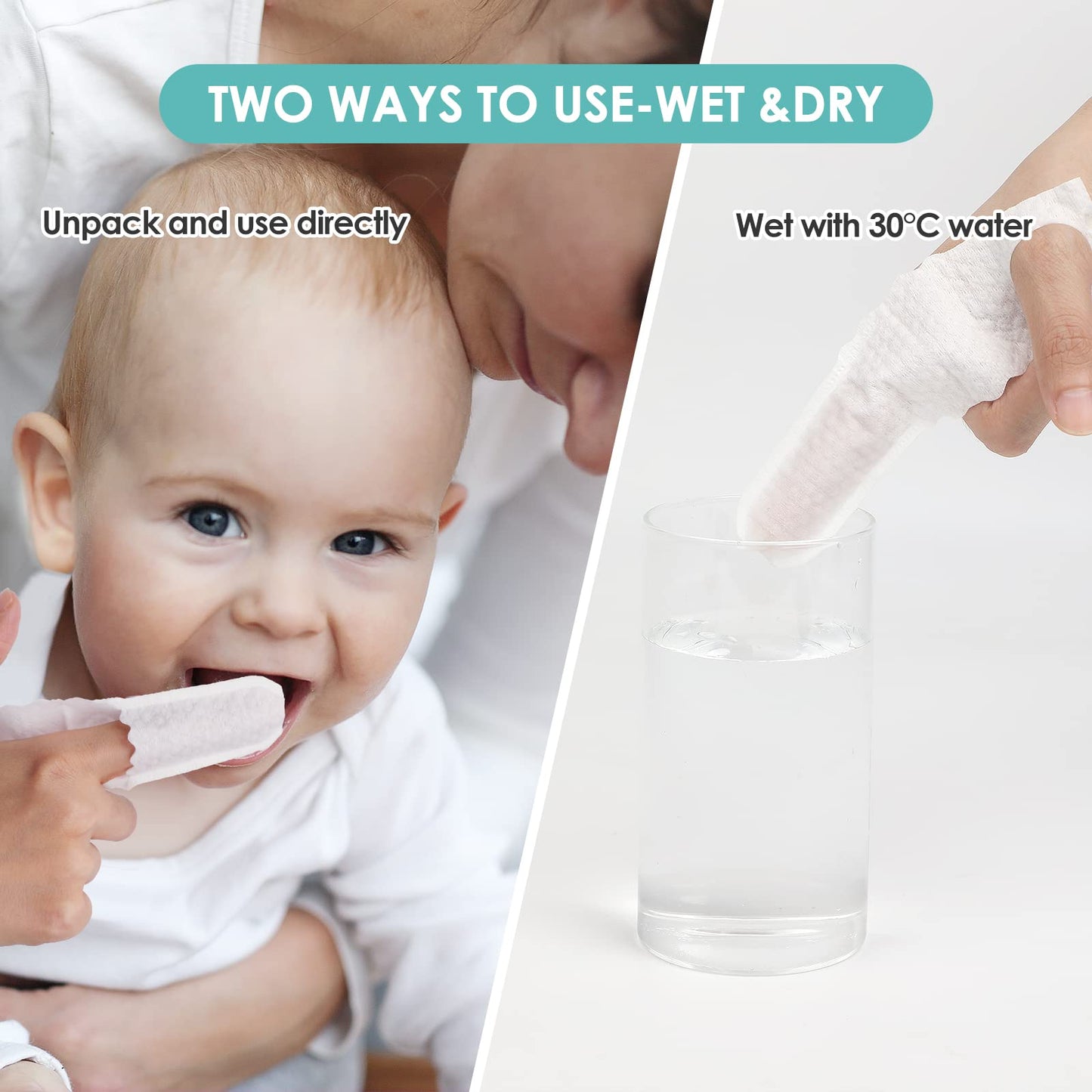 Dearlomum Toddler Baby Dry Wipes & Tongue Cleaner – 60Pcs (0-36 Months)