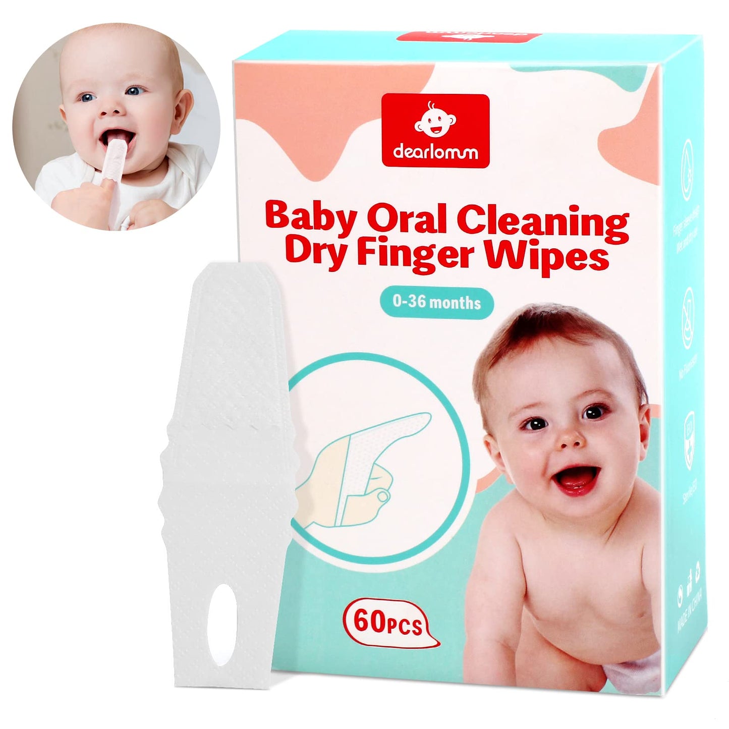 Dearlomum Toddler Baby Dry Wipes & Tongue Cleaner – 60Pcs (0-36 Months)