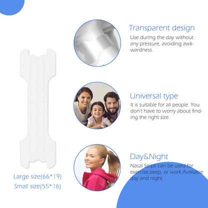 Debaishi Upgraded Invisible Nasal Strips 66mm x 19mm - Transparent, Skin-Friendly, Day & Night Use