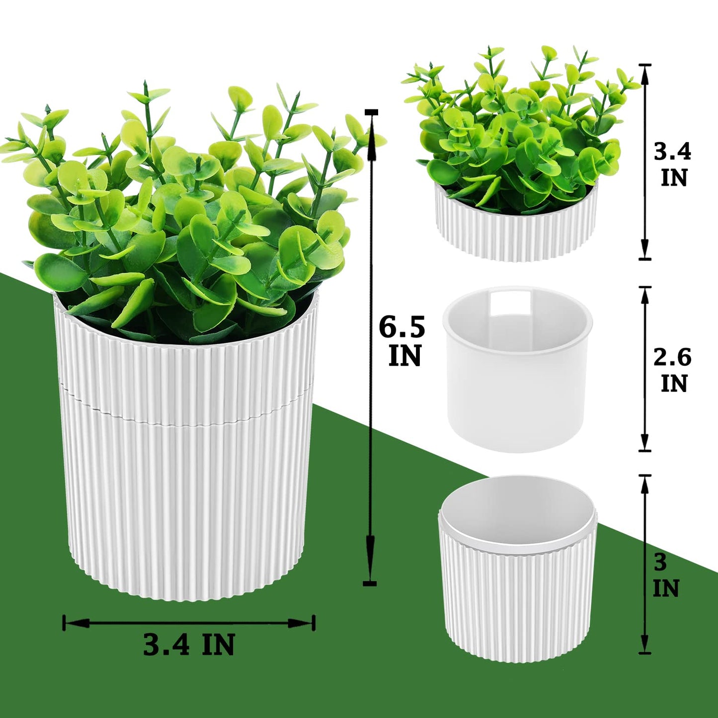 Denture Bath – Invisible Denture Case Hidden as Artificial Eucalyptus Plant | Retainer & Denture Cup