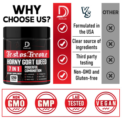 DEDICAD 7-in-1 Ultra Test Support – Energy & Muscle Strength (120 Capsules)