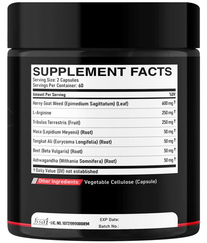 DEDICAD 7-in-1 Ultra Test Support – Energy & Muscle Strength (120 Capsules)
